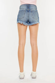 Kancan High Rise Raw Hem Denim Shorts | Denim Shorts Daverri Fashions