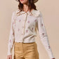 SO ME Collared Floral Embroidered Button Down Sweater Cardigan - DAVERRI FASHIONS