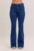 Judy Blue High Waist Flare Jeans with Front Patch Pockets - DAVERRI FASHIONS