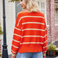 Striped Johnny Collar Sweater - DAVERRI FASHIONS