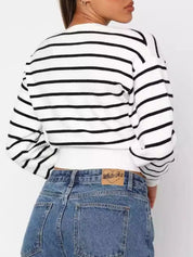 Striped Button Up Cardigan | Cardigans Daverri Fashions