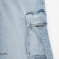 Vintage wash wide leg cargo jeans light-wash denim pocket with reinforced stitching