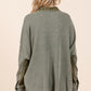 Mittoshop Mineral Washed Plaid Button Down Shacket Tops