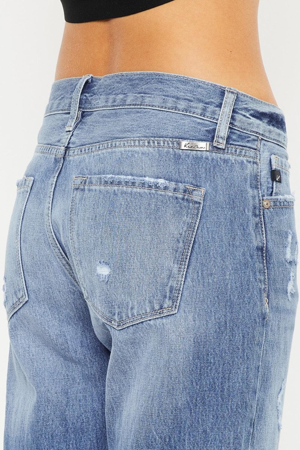 Kancan Mid Rise Distressed Straight Jeans | Jeans Daverri Fashions