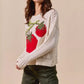 SO ME Vegetable Round Neck Long Sleeve Sweater - DAVERRI FASHIONS