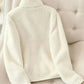 Fleece Long Sleeve Zip-Up Jacket - DAVERRI FASHIONS