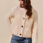 SO ME Metal Button Long Sleeve Chunky Sweater Cardigan Cardigans