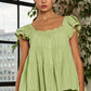 ADORA Ruffle Sleeve Babydoll Tunic Top Tops