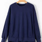 Round Neck Long Sleeve Sweatshirt - DAVERRI FASHIONS