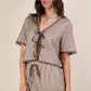 VERY J Wave Trim Detail Knit Top & Shorts Set Outfit Sets