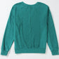 Notched Drop Shoulder Long Sleeve Sweatshirt - DAVERRI FASHIONS
