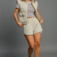 Umgee Sleeveless Quilted Vest with Bow Details