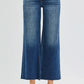RISEN Full Size Mid Rise Crop Wide Raw Cut Hem Jeans Plus Size - DAVERRI FASHIONS