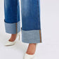 Judy Blue Full Size Distressed High Waist Wide Leg Jeans - DAVERRI FASHIONS