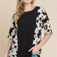BOMBOM Rodeo Love Ribbed Animal Contrast Tee Black