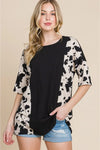 BOMBOM Rodeo Love Ribbed Animal Contrast Tee - DAVERRI FASHIONS