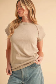 OAT L Aemi+Co Round Neck Short Sleeve T-Shirt | T-Shirts Daverri Fashions