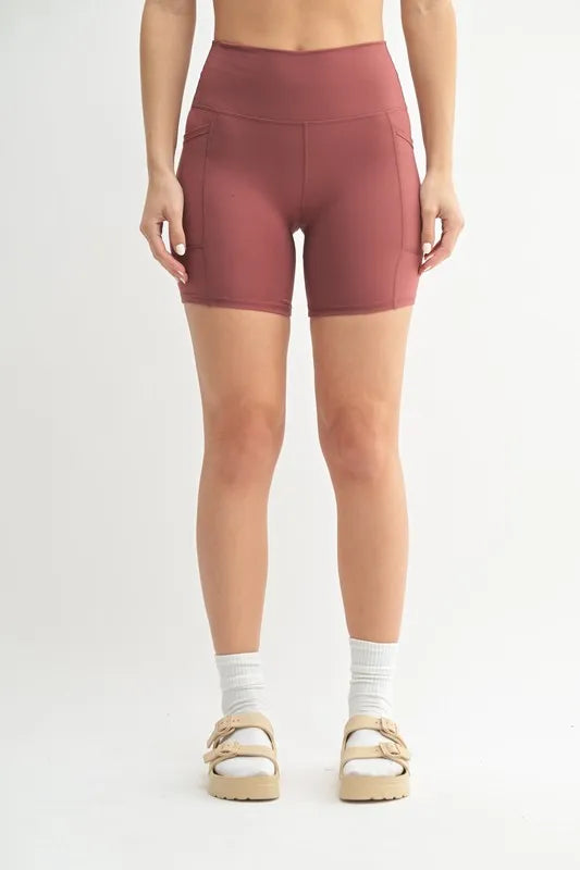 MONO B Venice Cloud Light Sculpt Biker Shorts RED PEAR