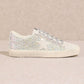 White Glam Rhinestone Star Sneakers with sparkling rhinestones