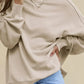 Side Slit Round Neck Long Sleeve Sweatshirt - DAVERRI FASHIONS
