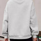 Mock neck dropped shoulder sweatshirt in soft heather gray with ribbed cuffs