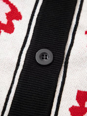 Daverri Fashions Floral Button Down Cardigan with Geometric Border - DAVERRI FASHIONS