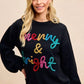 BiBi Tinsel Lettering Christmas Sweater - DAVERRI FASHIONS