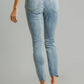 Umgee 5-Pockets Distressed Detail Stretch Denim Skinny Jeans with Unfinished Hem