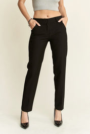 ADORA Zipper Skinny 2 Pockets Pants Black