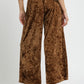 Umgee Velvet Smocked Waistband Wide Leg Pants Pants