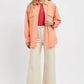 RISEN Full Size Button Down Long Sleeve Denim Shacket with Chest Pockets Plus Size