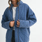 Blue Dixie Jacket: Quilted with high collar and zipper front
