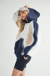 Aemi + Co Color Block Kangaroo Pocketed Hoodie | Hoodies Daverri Fashions