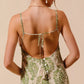 SO ME damask floral summer maxi flowy dress with open back