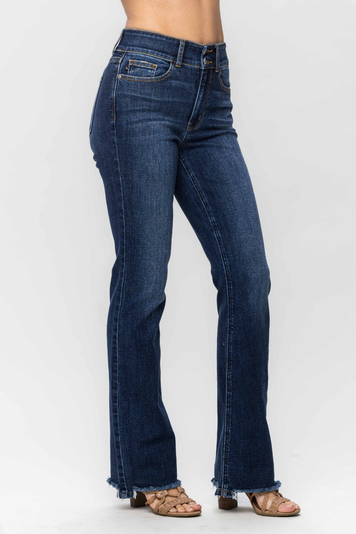 Judy Blue Frayed Hem Bootcut Jeans Bottoms