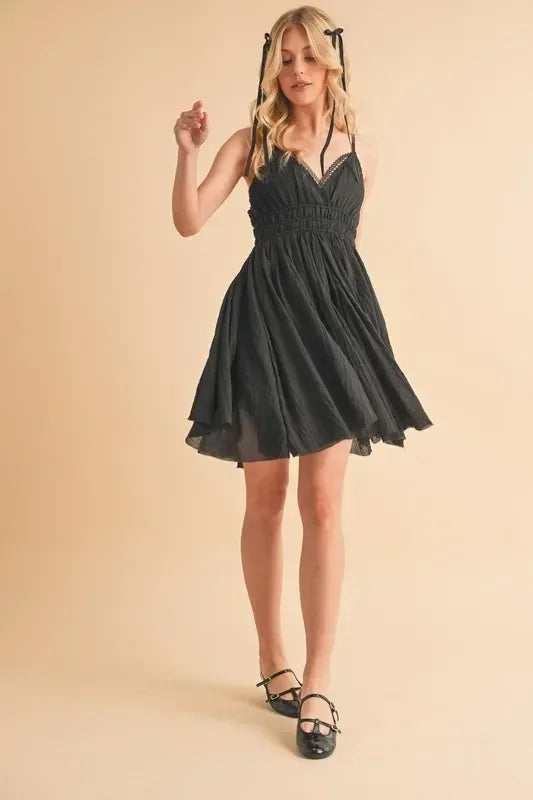 Aemi+Co Lace Detail Mini Cami Dress - DAVERRI FASHIONS