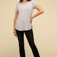 Flowy Round Hem Rayon Short Sleeve Top T-Shirts