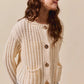 SO ME Metal Button Long Sleeve Chunky Sweater Cardigan Cardigans