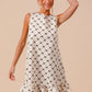 SO ME Texture Bow Printed Mini Ruffle Dress