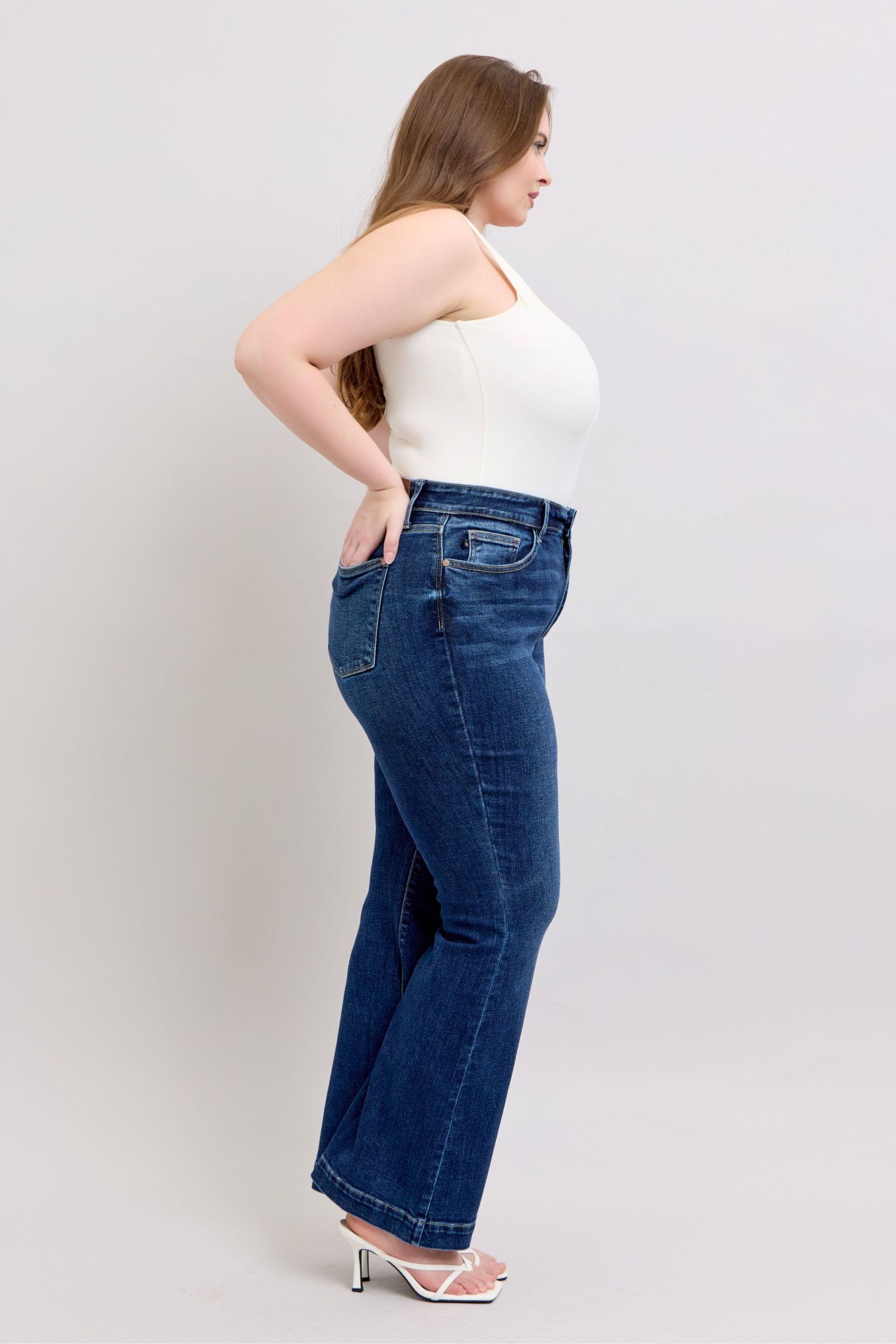 Judy Blue High Rise Flare Jeans with Pockets | Jeans Daverri Fashions