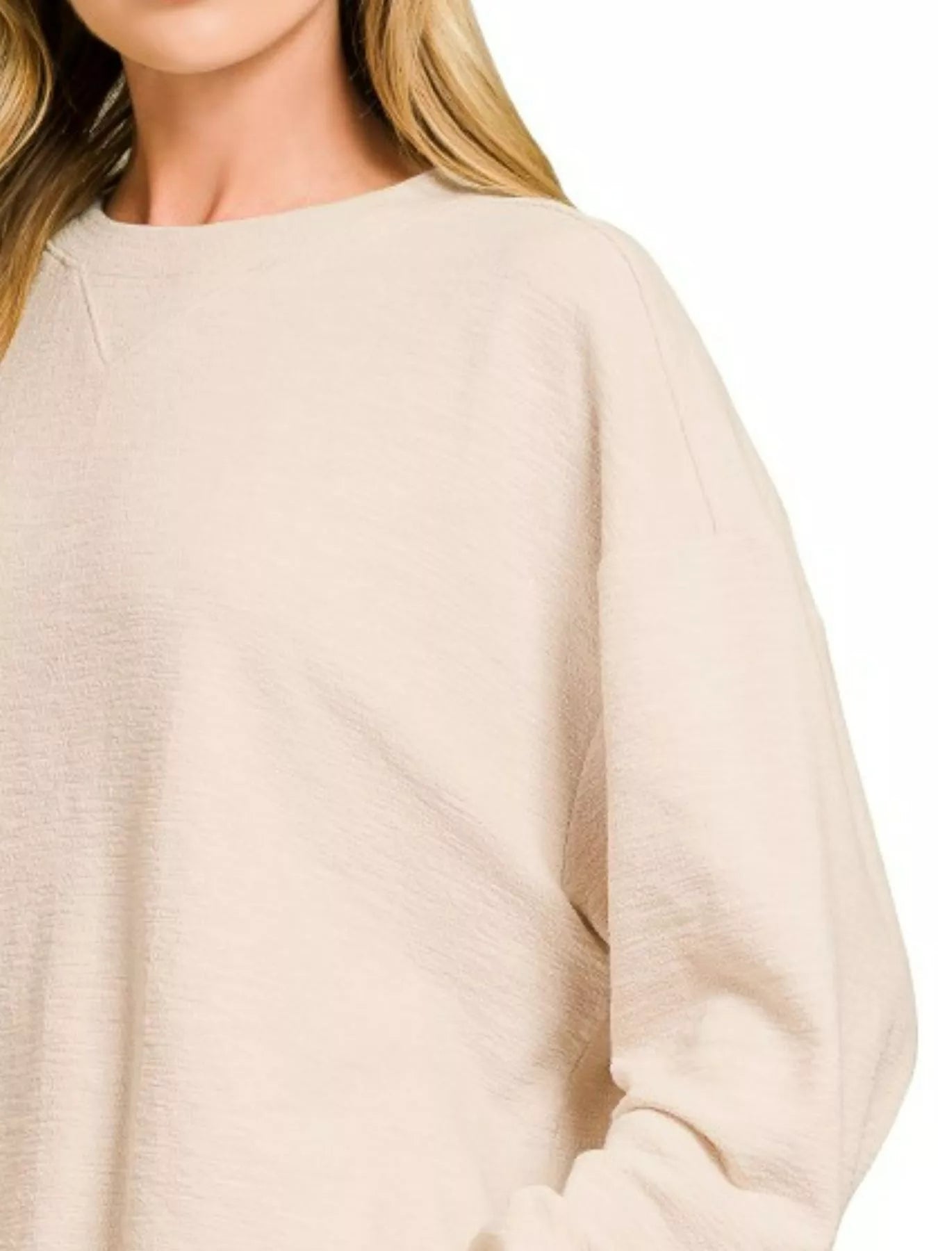 Zenana Slub Long Sleeve Top and Shorts Set | Loungewear Sets Daverri Fashions