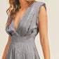 MABLE Draped Romper with Pleated Shoulder Pad Detail Rompers