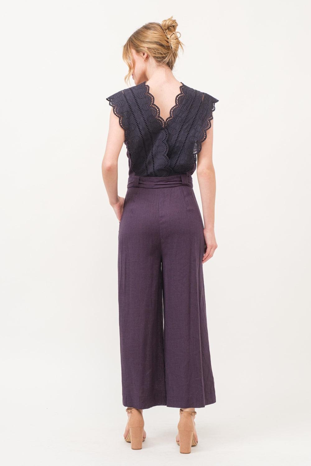 And The Why Laced Surplice Tie Waist Jumpsuit Jumpsuits