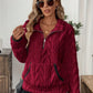 Cozy Sherpa Half Zip Sweatshirt - DAVERRI FASHIONS