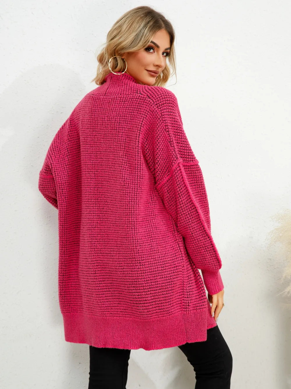 Open Front Dropped Shoulder Cardigan | Cardigans Daverri Fashions