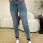Judy Blue Full Size Mid Rise Rigid Magic Release Hem Jeans Medium