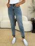 Judy Blue Full Size Mid Rise Rigid Magic Release Hem Jeans Medium
