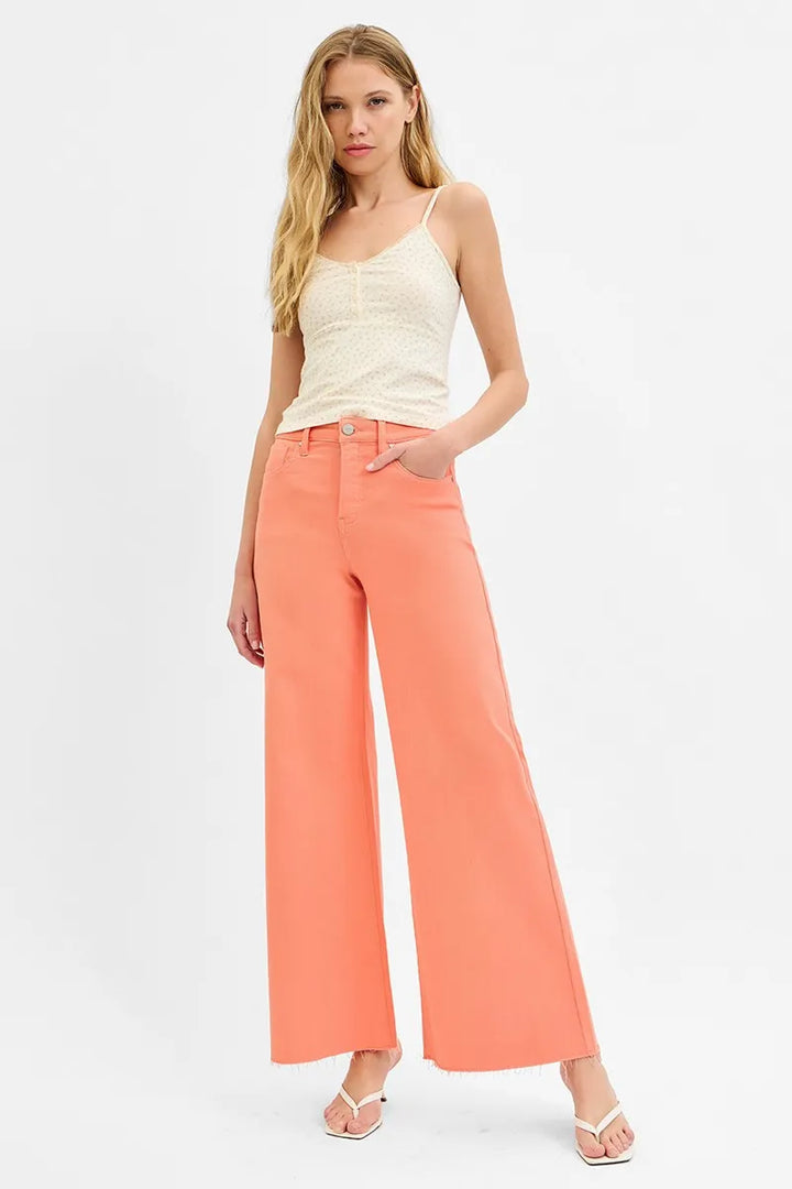 RISEN Full Size Tummy Control High Rise Wide Leg Palazzo Jeans Jeans