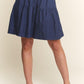 ADORA Elastic Waist Wide Leg Denim Shorts Dark Navy Denim Shorts