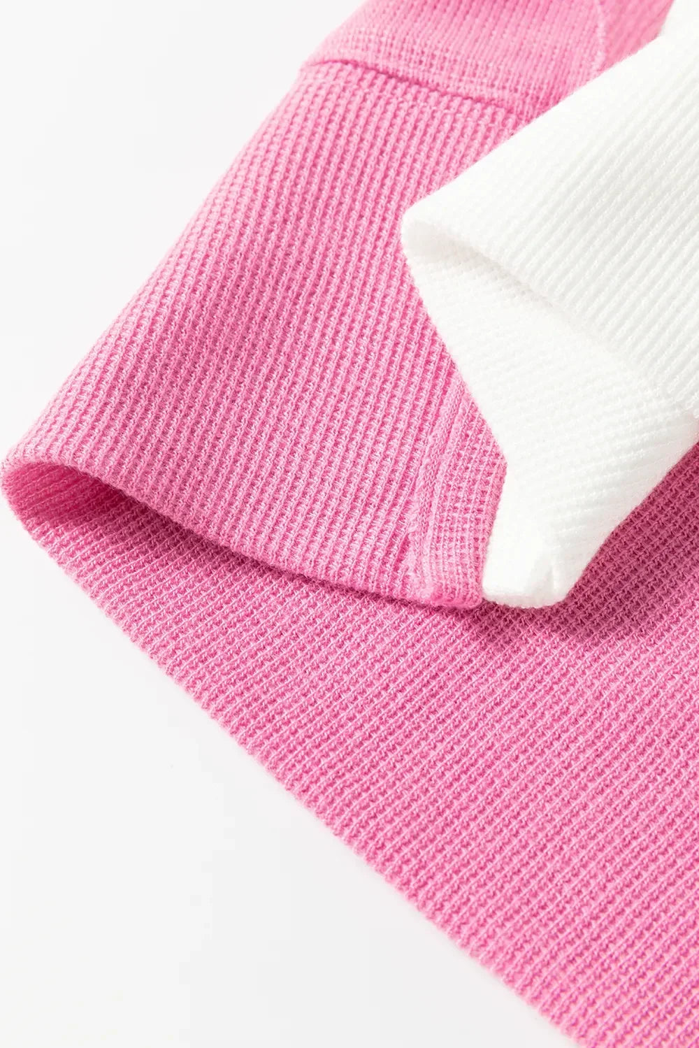 Exposed Seam Contrast Long Sleeve Sweatshirt - DAVERRI FASHIONS